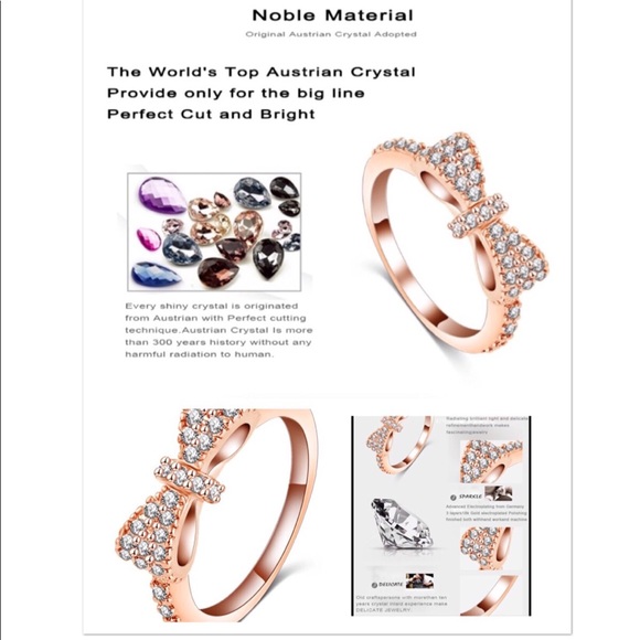 Rose Gold Pave Bow Ring - Picture 2 of 8